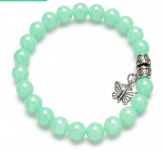 Coral Butterfly Charm Bracelet