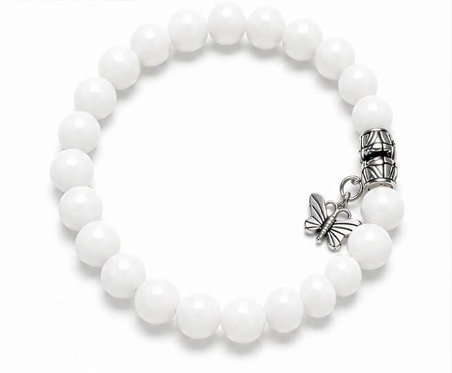 Coral Butterfly Charm Bracelet