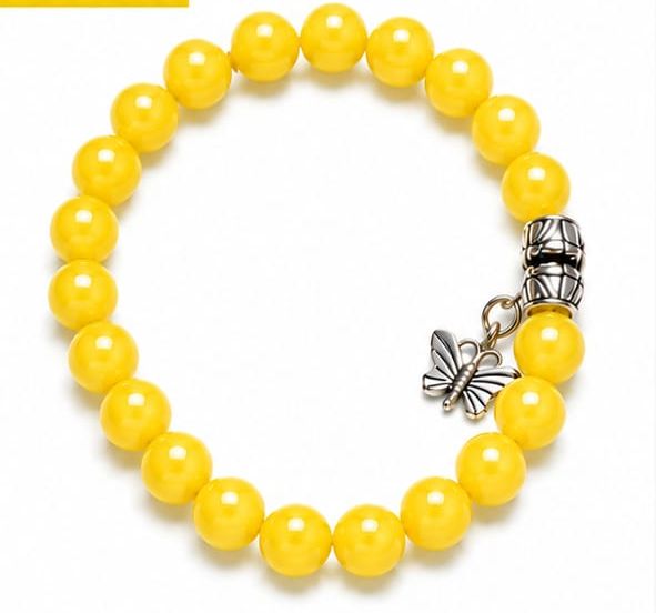 Coral Butterfly Charm Bracelet