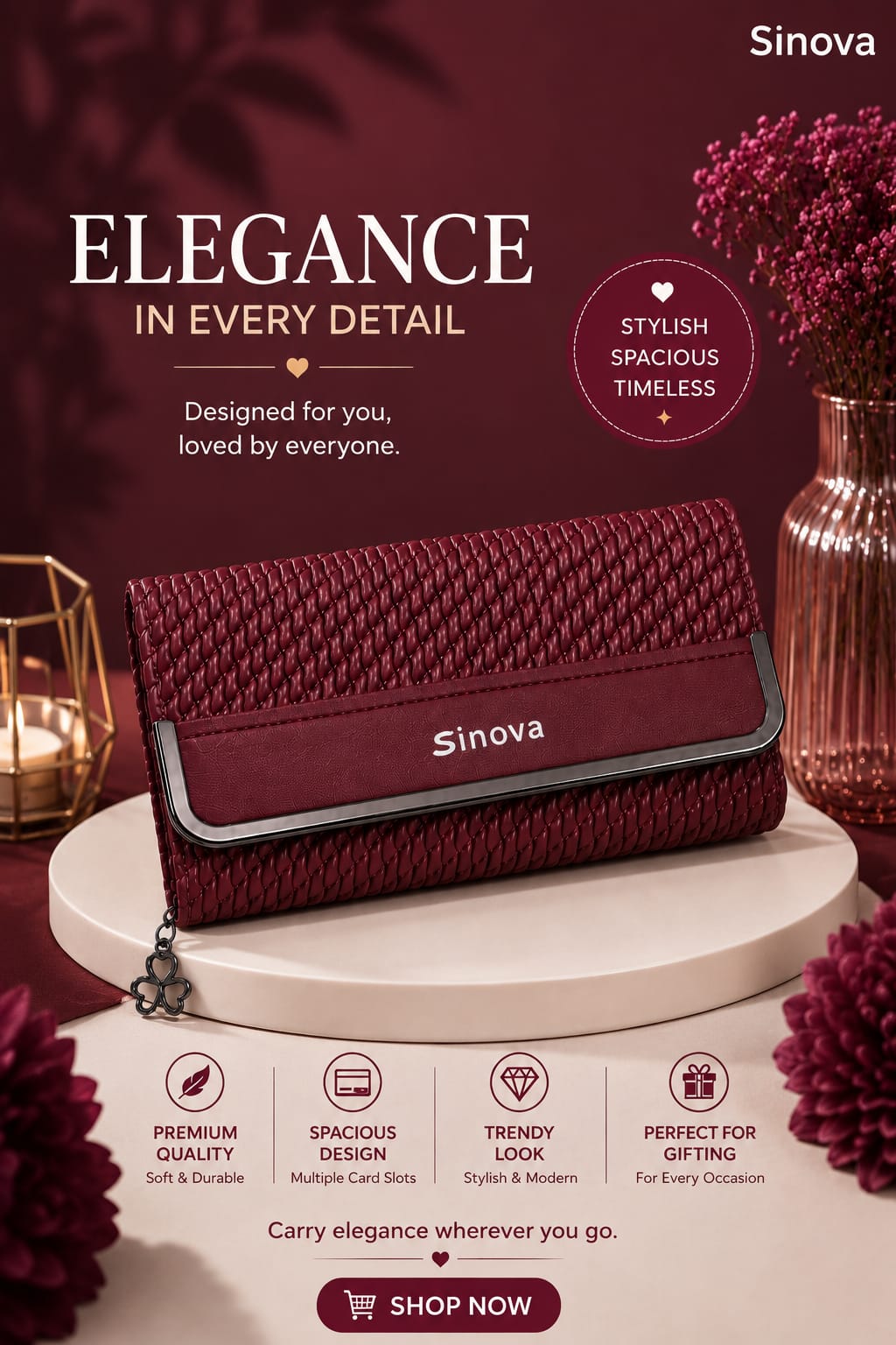 Premium Woven Women's Wallet | Multi Compartment | Mobile Friendly