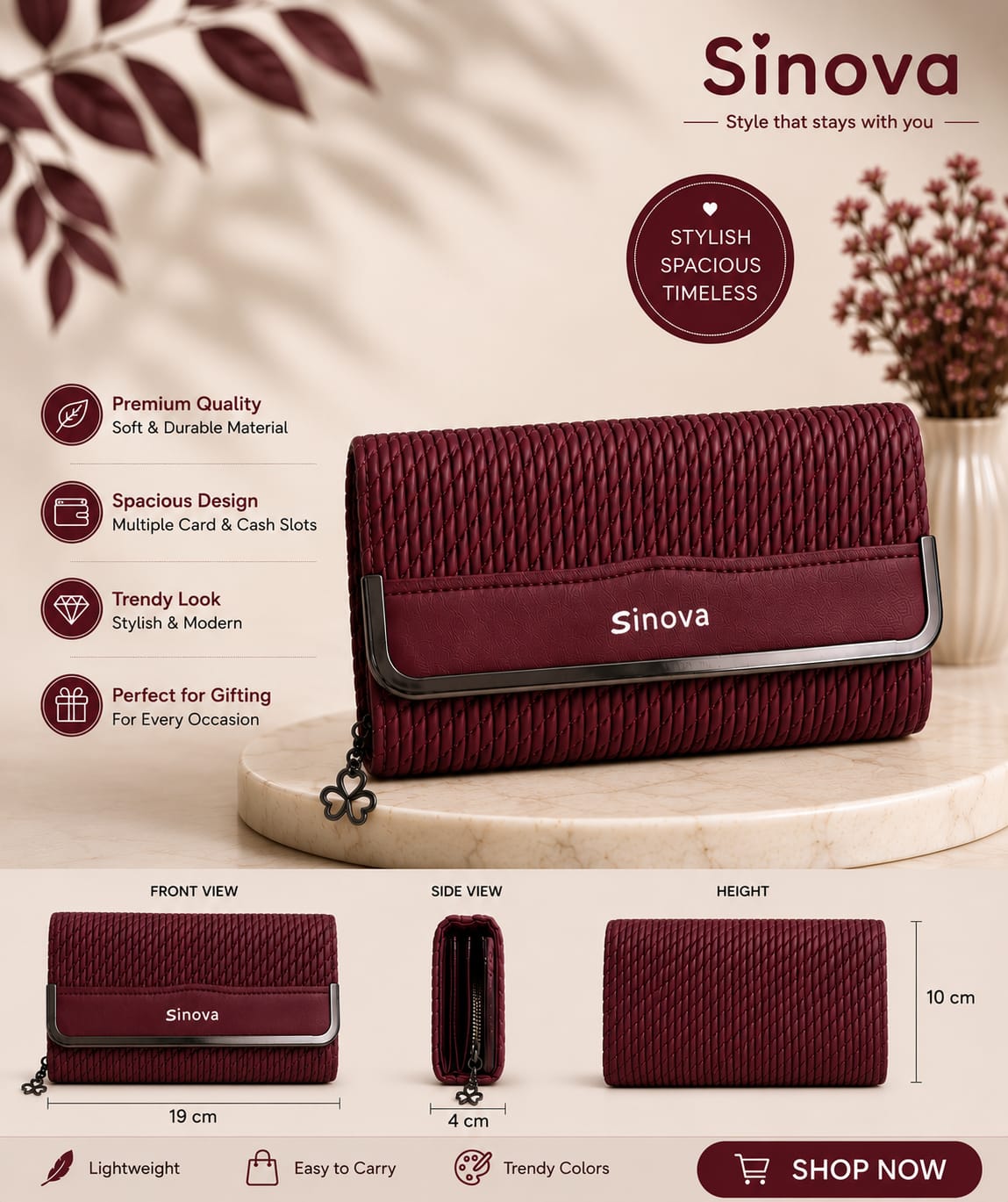 Premium Woven Women's Wallet | Multi Compartment | Mobile Friendly