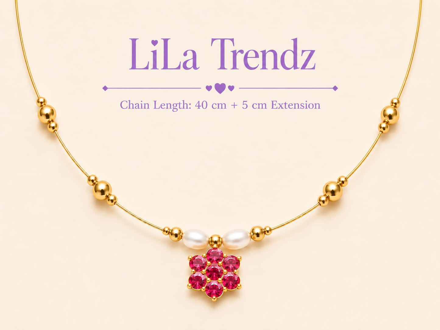 LiLa Trendz Floating Rose Pendant Necklace(Invisible Chain)