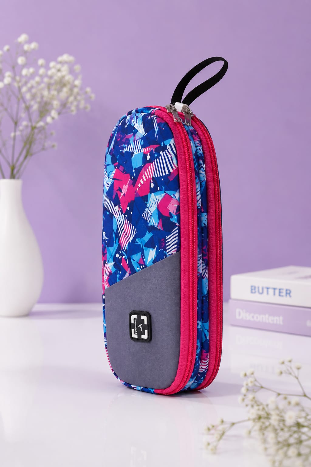 LiLa Trendz Vibrant Floral Print Multi-Purpose Pencil Pouch & Makeup Case