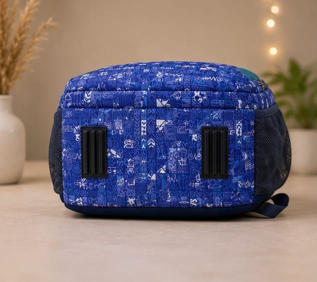 Lila Trendz  Premium Blue Geometric Print College Backpack for Men & Women