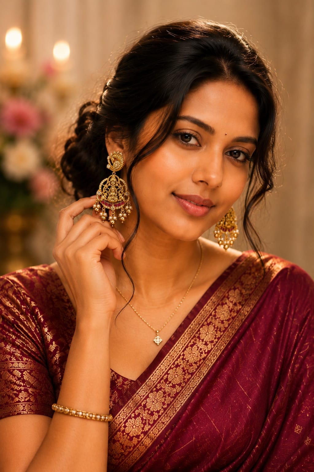 Royal Antique Peacock Lakshmi Temple Jhumka Earrings with Pearl Drop