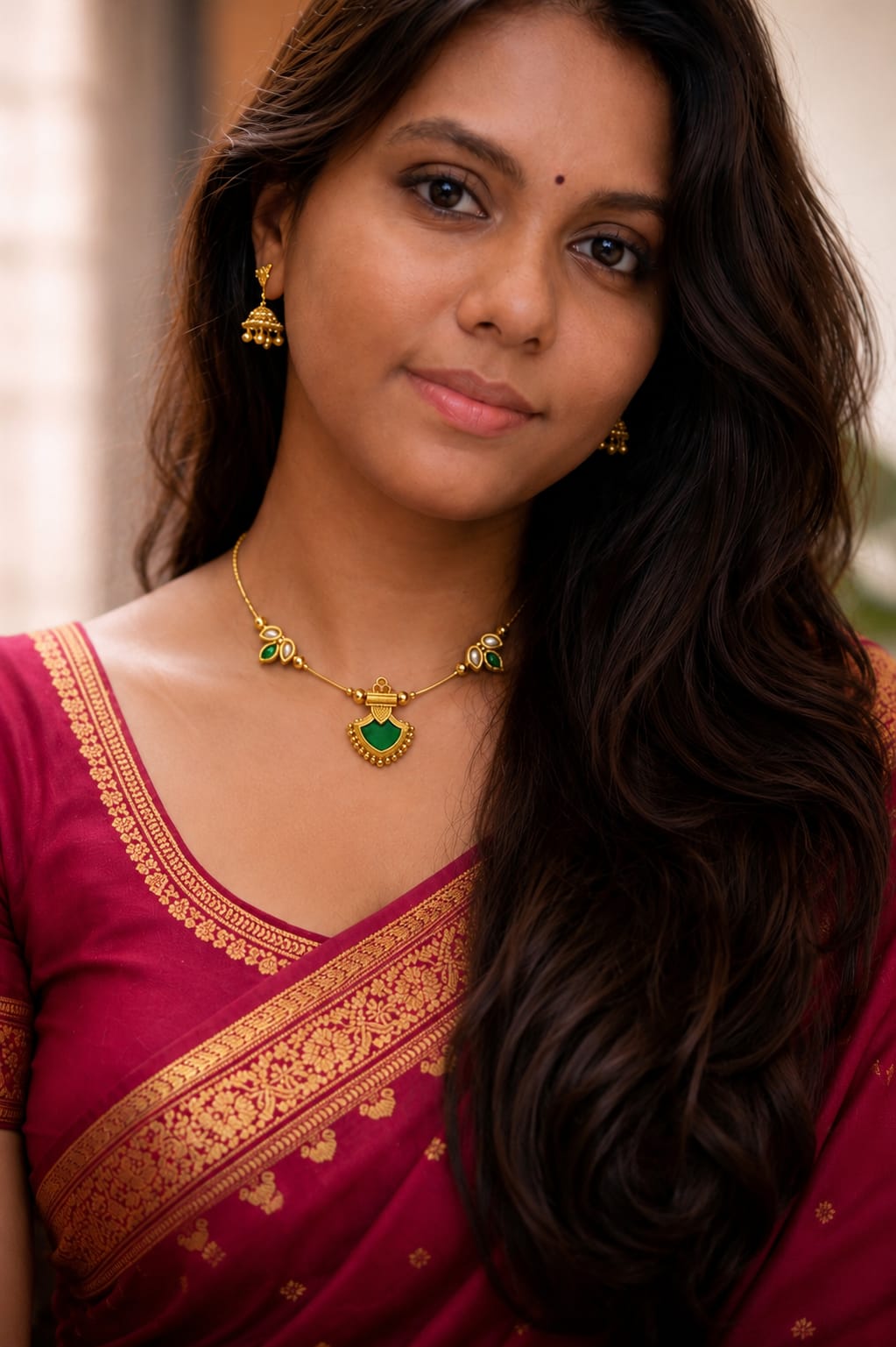 LiLa Trendz Emerald Grace Gold Plated Invisible Necklace