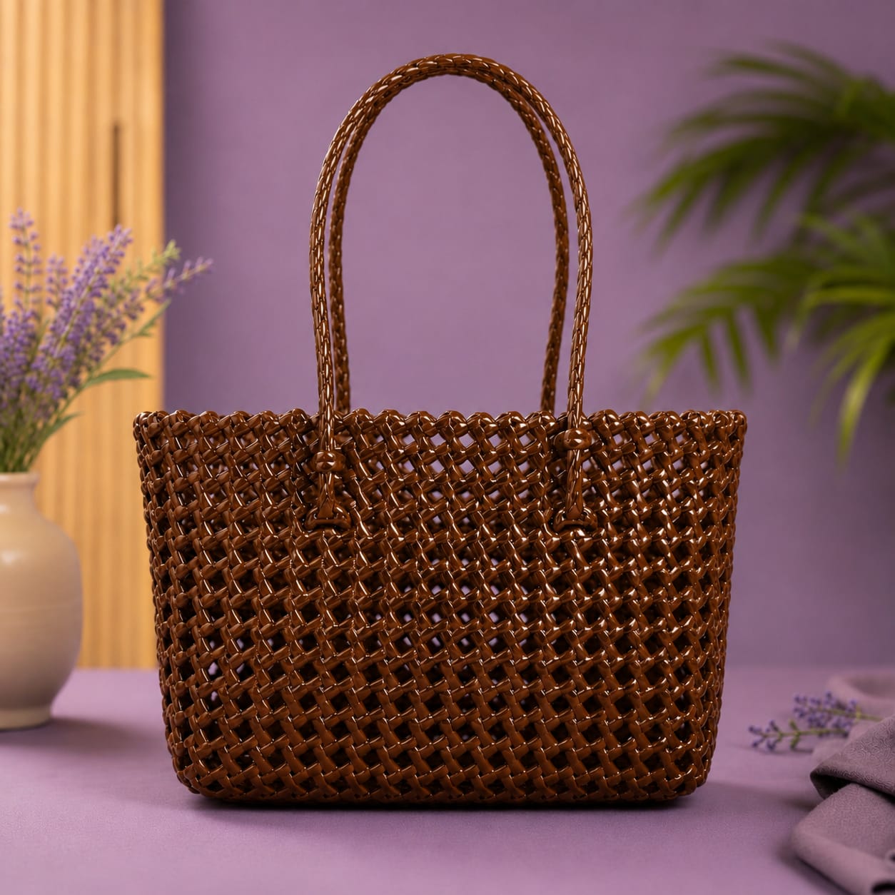 Lila Trendz Classic Black Handwoven Plastic Wire Basket