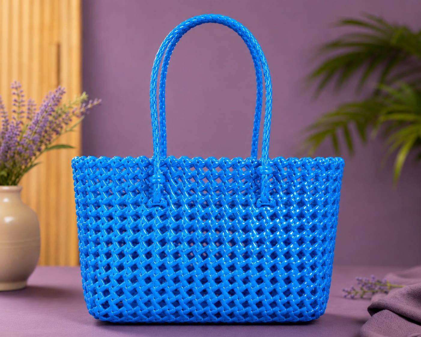 Lila Trendz Classic Black Handwoven Plastic Wire Basket