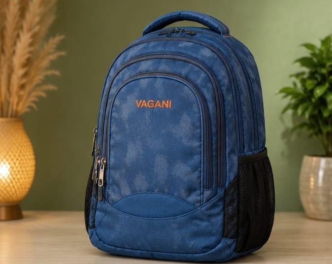 Lila Trendz  Premium Blue Geometric Print College Backpack for Men & Women