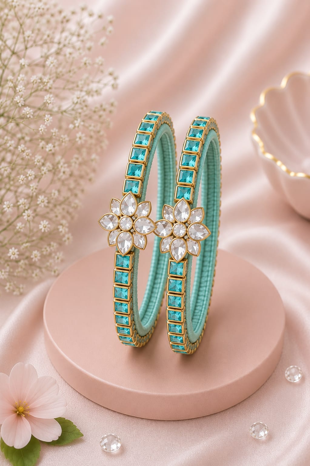 Premium Green Kundan Thread Bracelet for Women | Handmade Designer Jewellery 💜