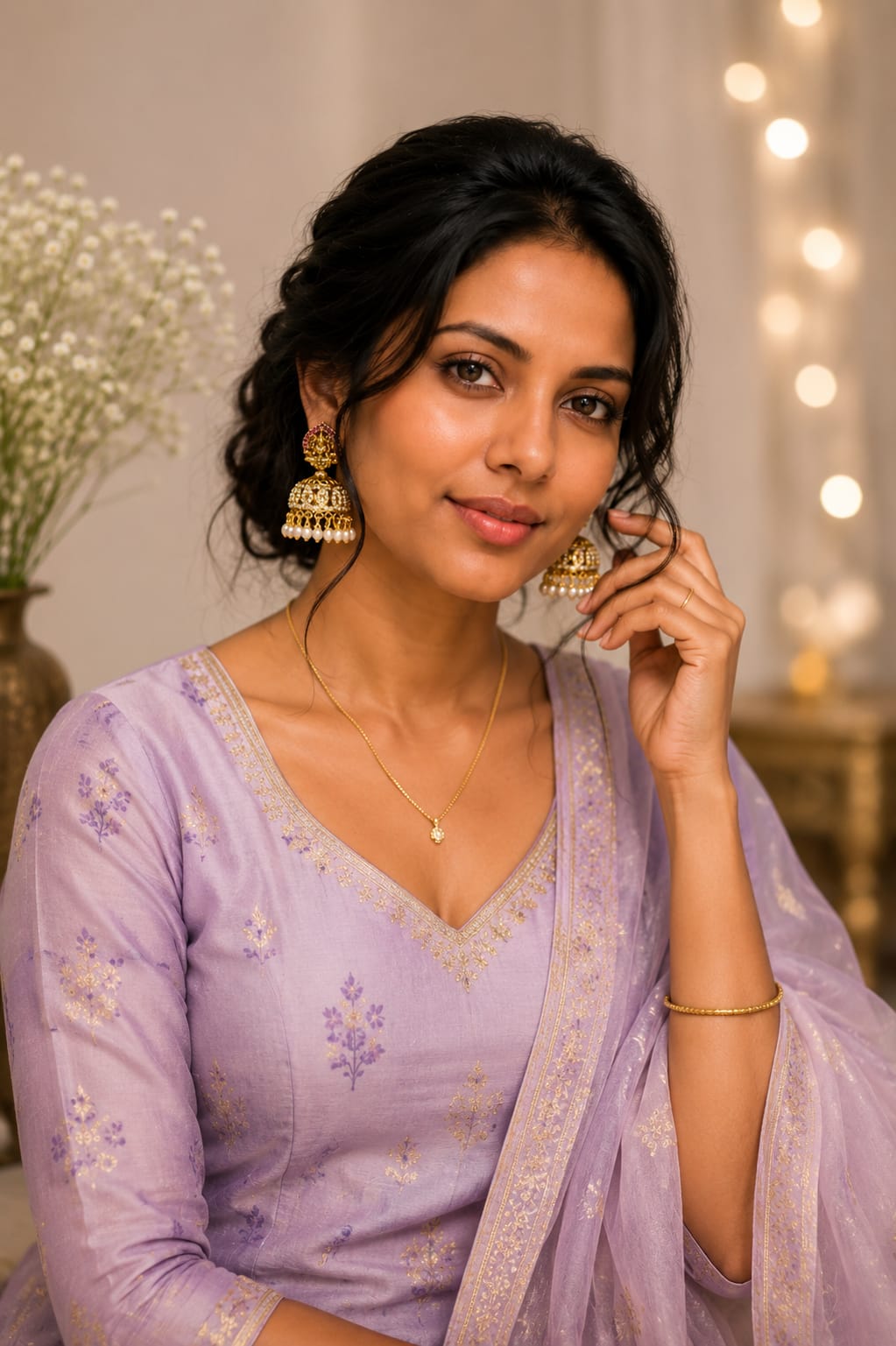 Royal Antique Lakshmi Temple Jhumka Earrings with Pearl Drop