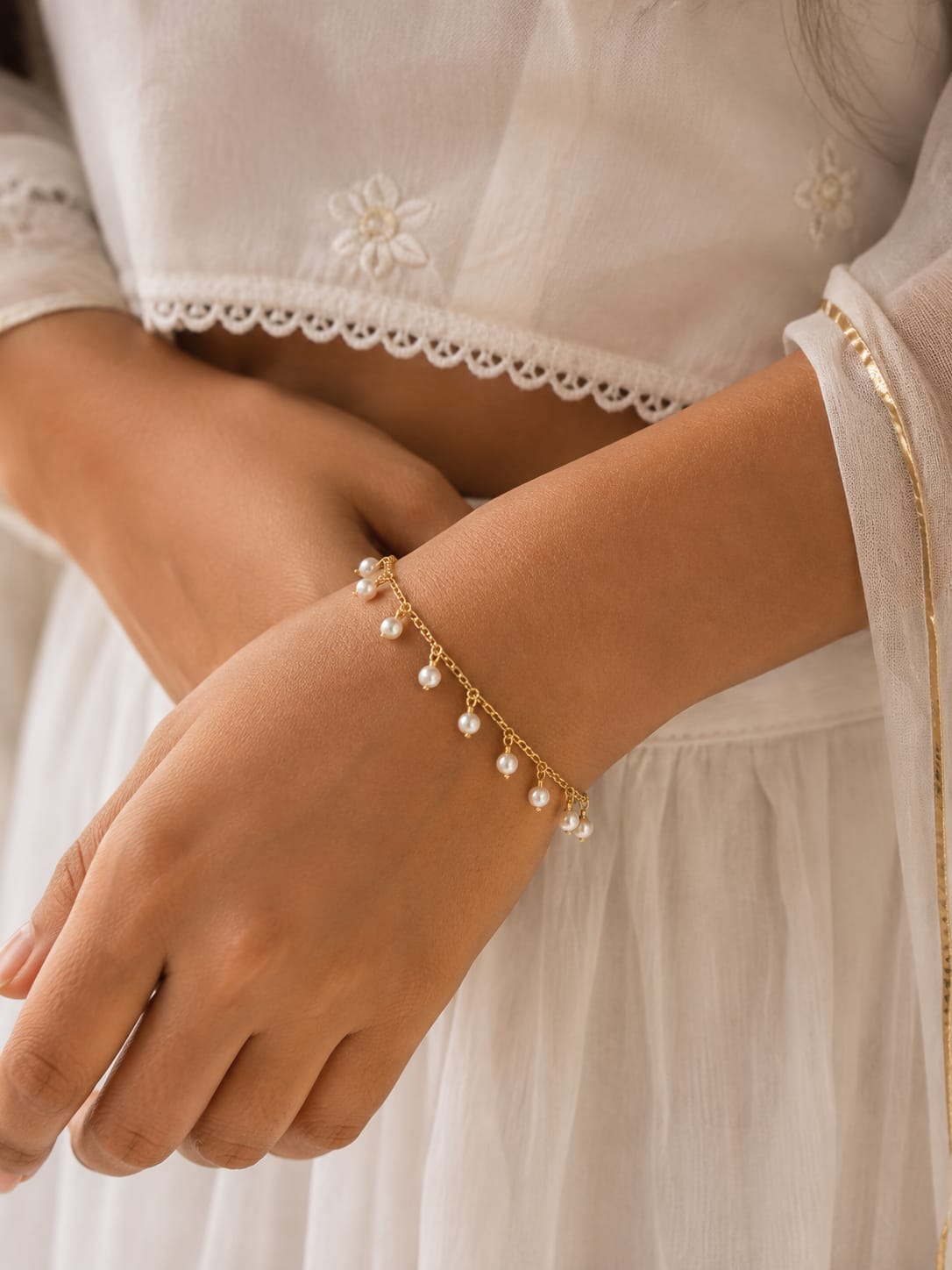 Handmade Pearl Jewellery Set | Elegant Pearl Necklace, Bracelet & Waist Chain | LiLa Trendz