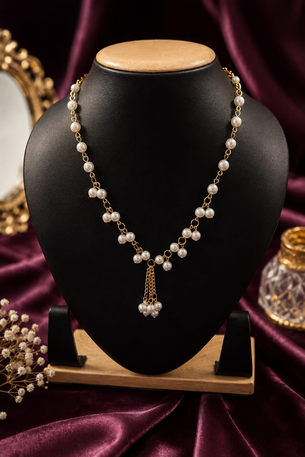Handmade Pearl Jewellery Set | Elegant Pearl Necklace, Bracelet & Waist Chain | LiLa Trendz